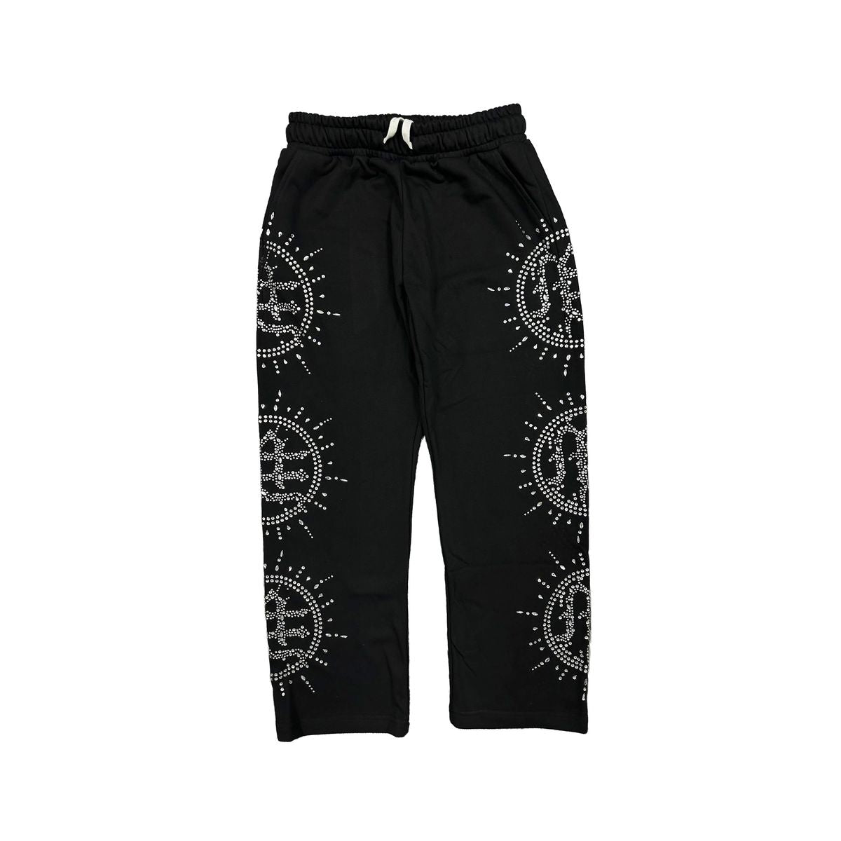 Mixed Emotion Black Eclipse Rhinestone Sweatpants