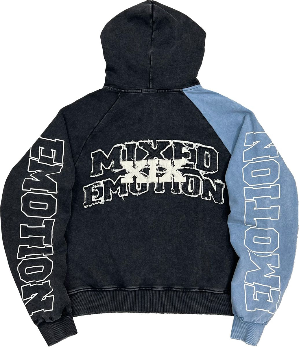 Mixed Emotion Blue Split Decision Hoodie
