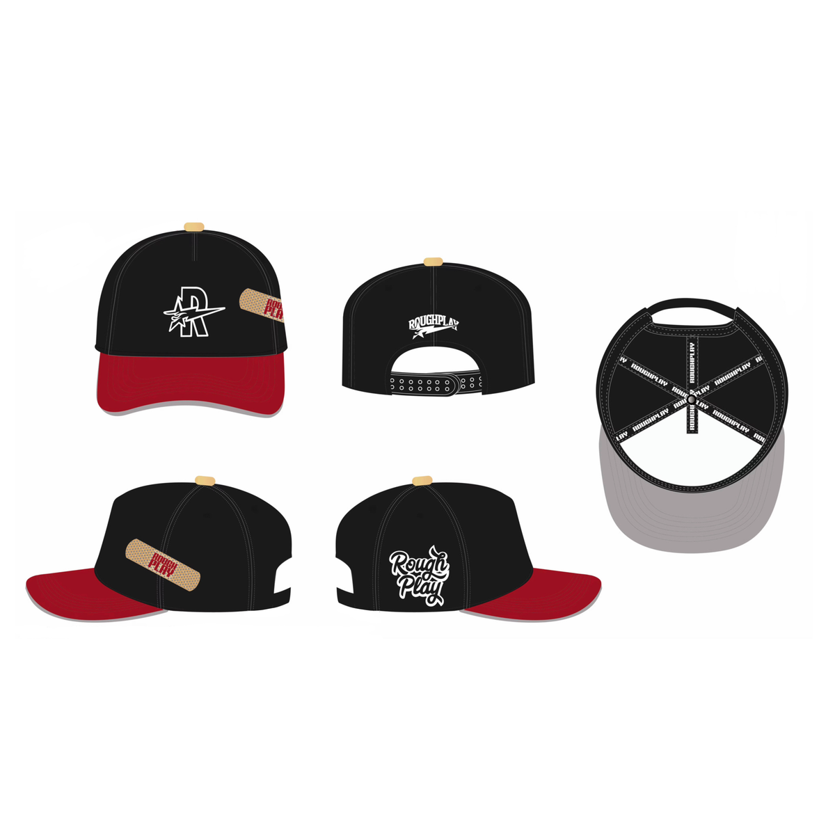Roughplay Bandaid Snapback Black/Red