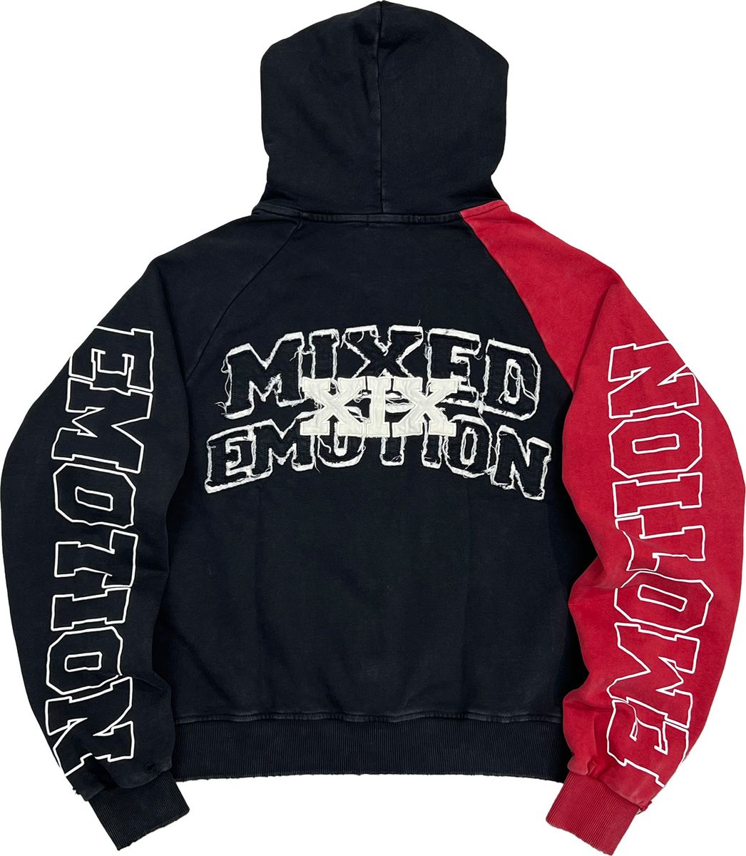 Mixed Emotion Red Split Decision Hoodie