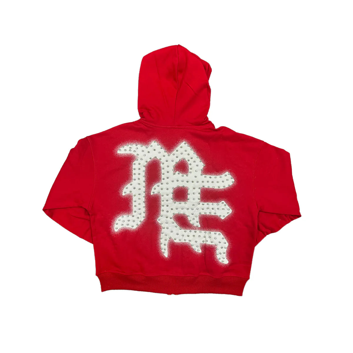 Mixed Emotion Red End Rhinestone Hoodie