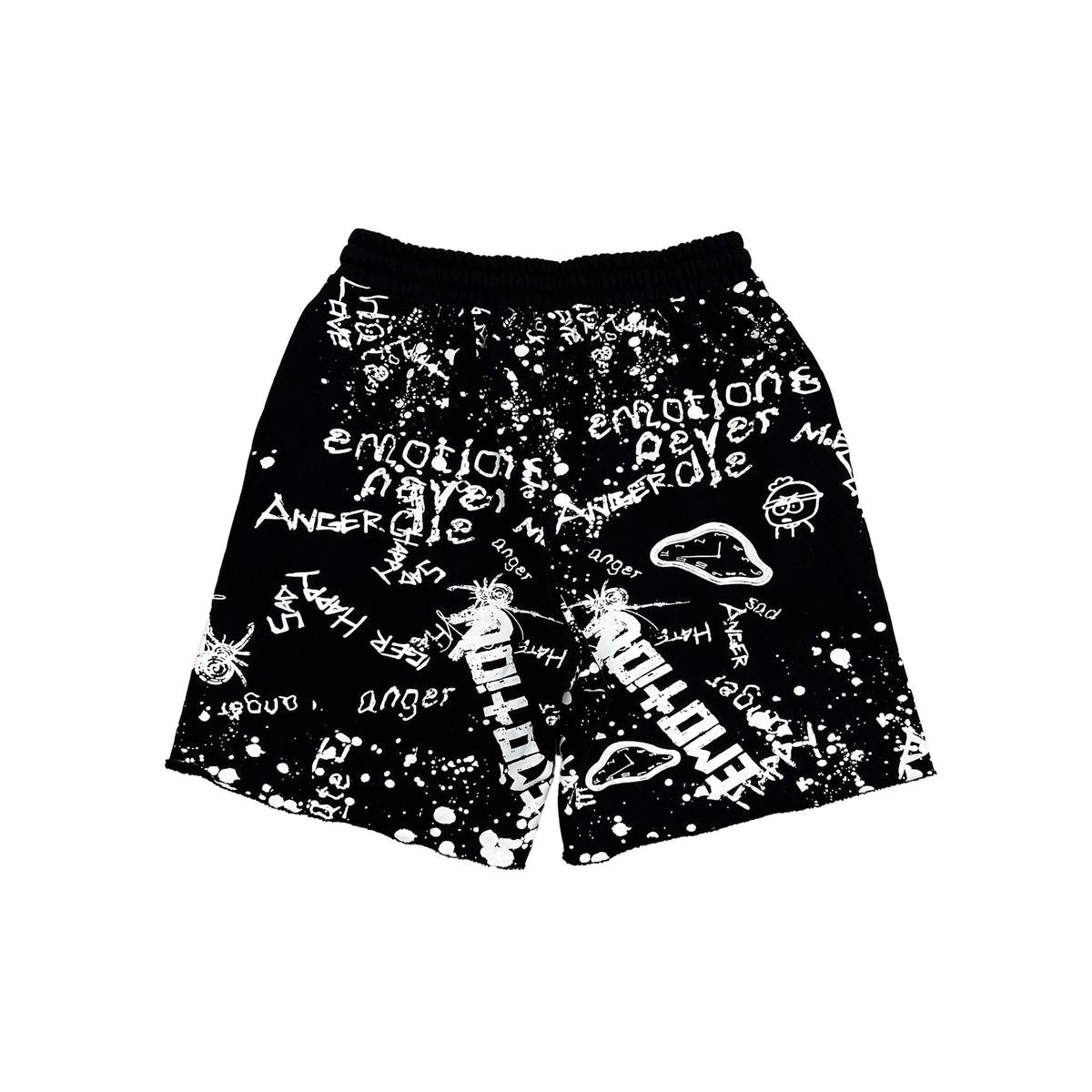 Mixed Emotion Black Graffiti Shorts