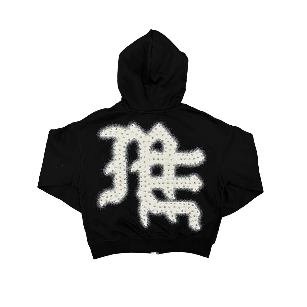 Mixed Emotion Black End Rhinestone Hoodie