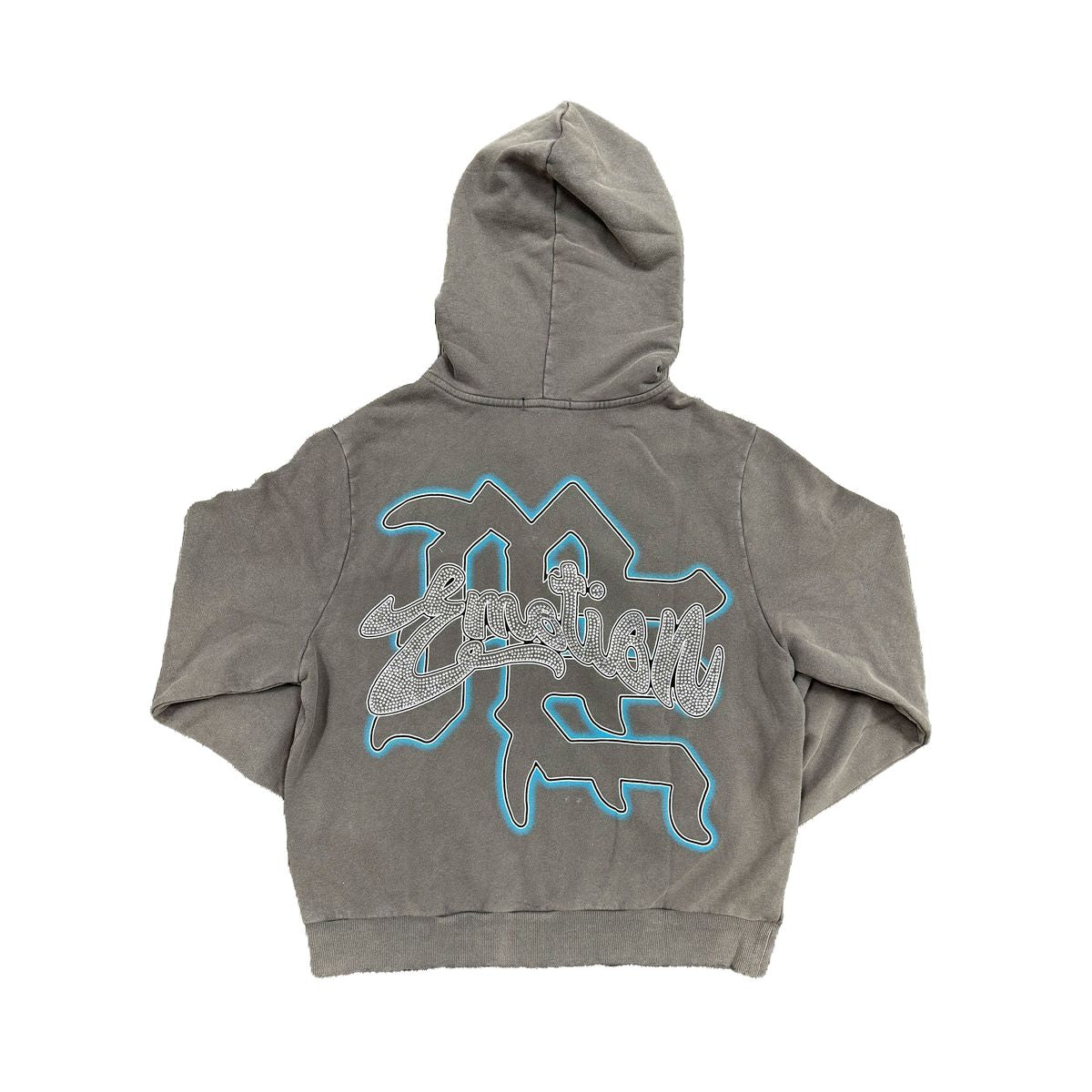 Mixed Emotion Grey Rhinestone Hoodie