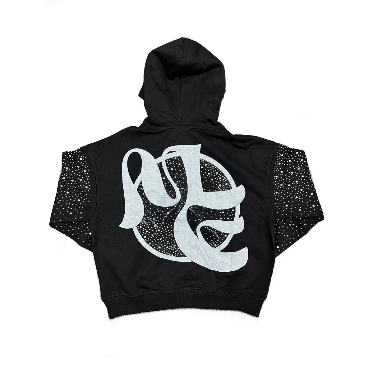 Mixed Emotion Archer Rhinestone Hoodie Black