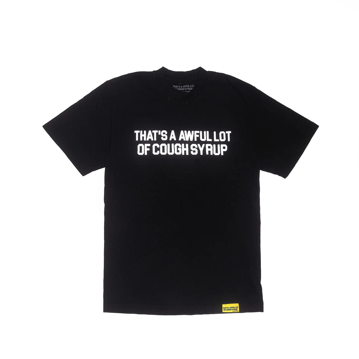 Awful Lot of Cough Syrup Spell Out Tee Black/White