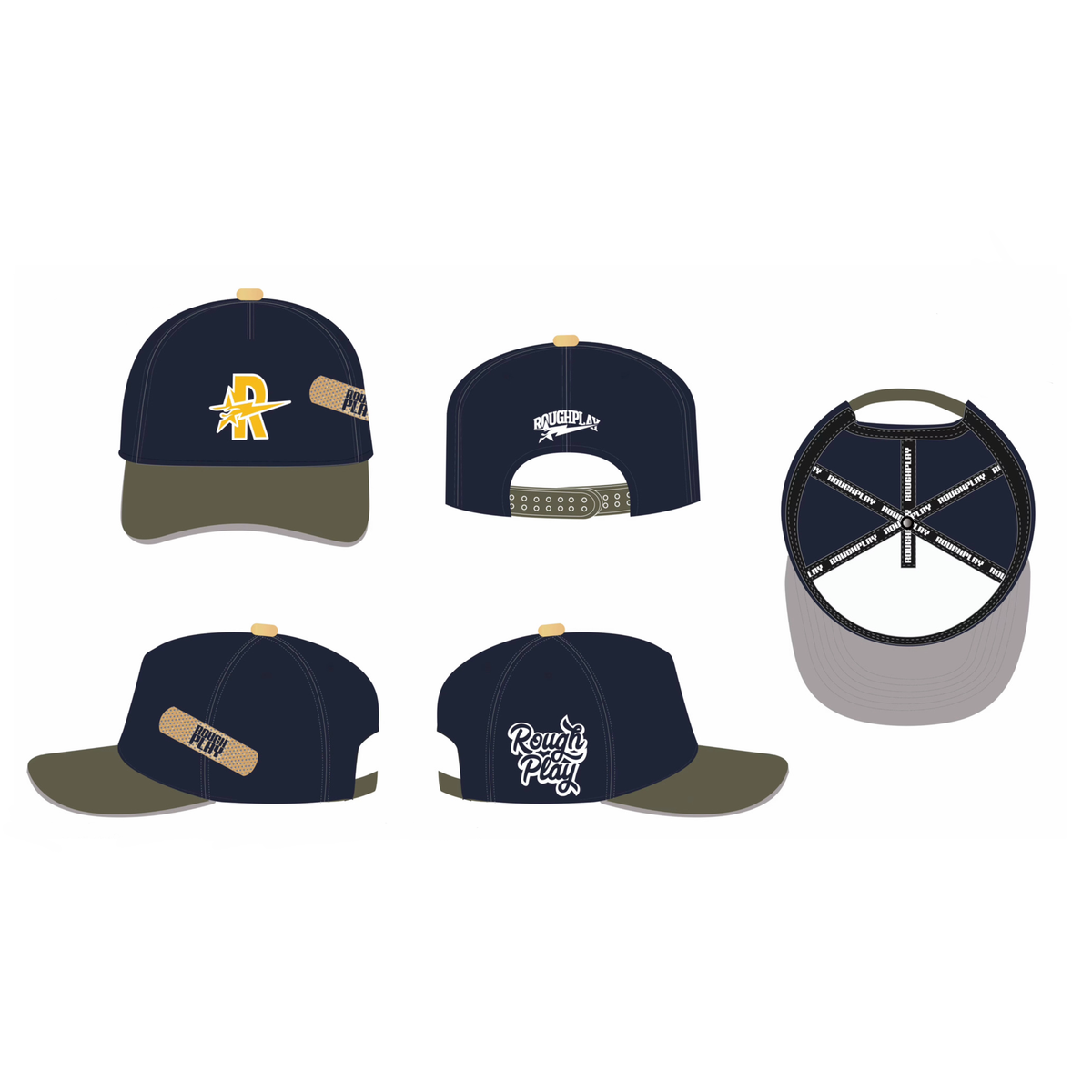 Roughplay Bandaid Snapback Navy/Olive