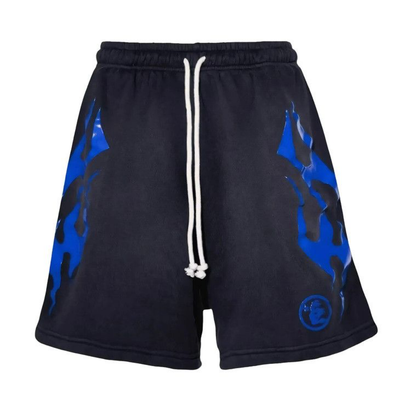 Hellstar Flame Shorts Black/Blue