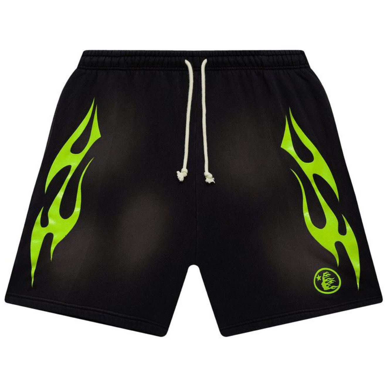 Hellstar Flame Shorts Black/Green
