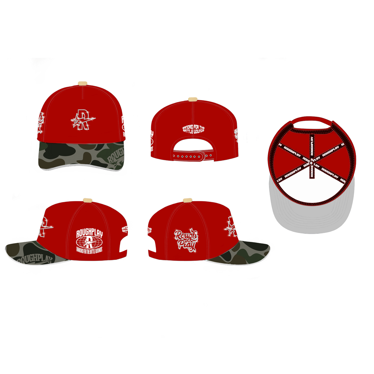 Roughplay Camo Snapback Red