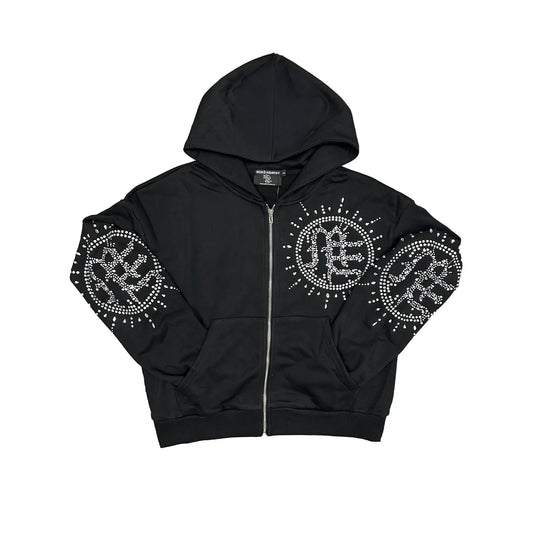 Mixed Emotion Black Eclipse Rhinestone Hoodie