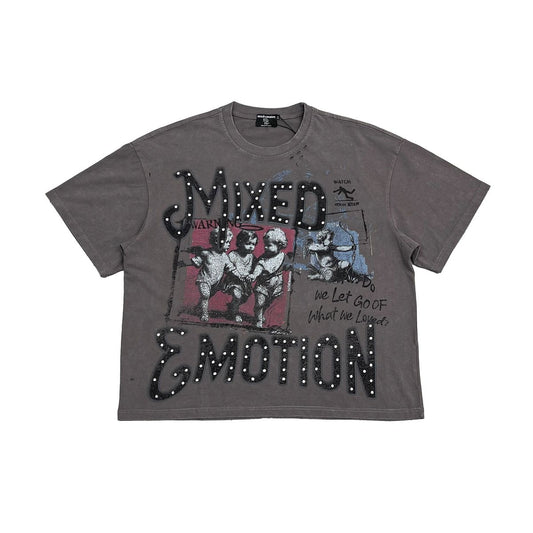 Mixed Emotion Grey “Friends” Tee