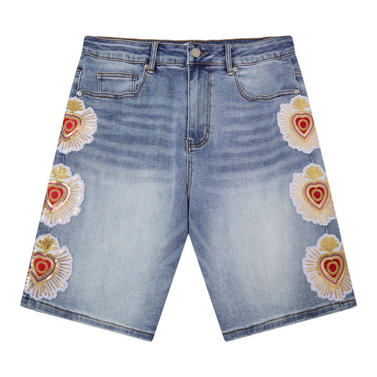 Almost Someday Sacred Heart Denim Shorts