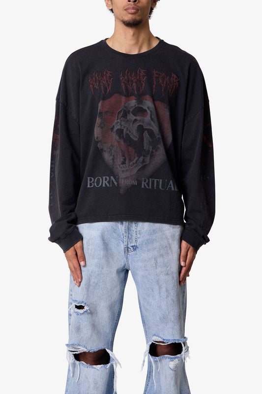 Born From Ritual L/S Tee Washed Black