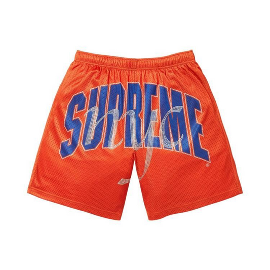 Supreme Rhinestone Mesh Short Orange