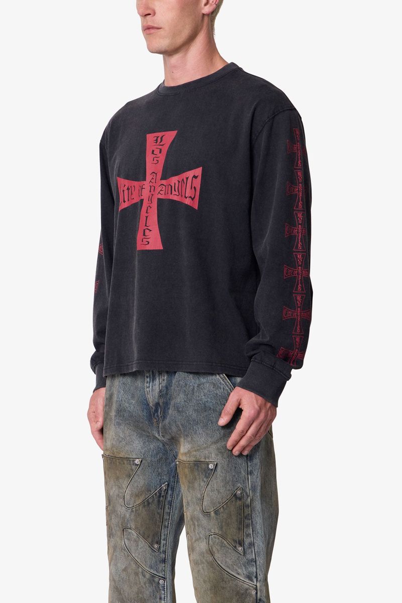 MNML Washed LA L/S Tee Black