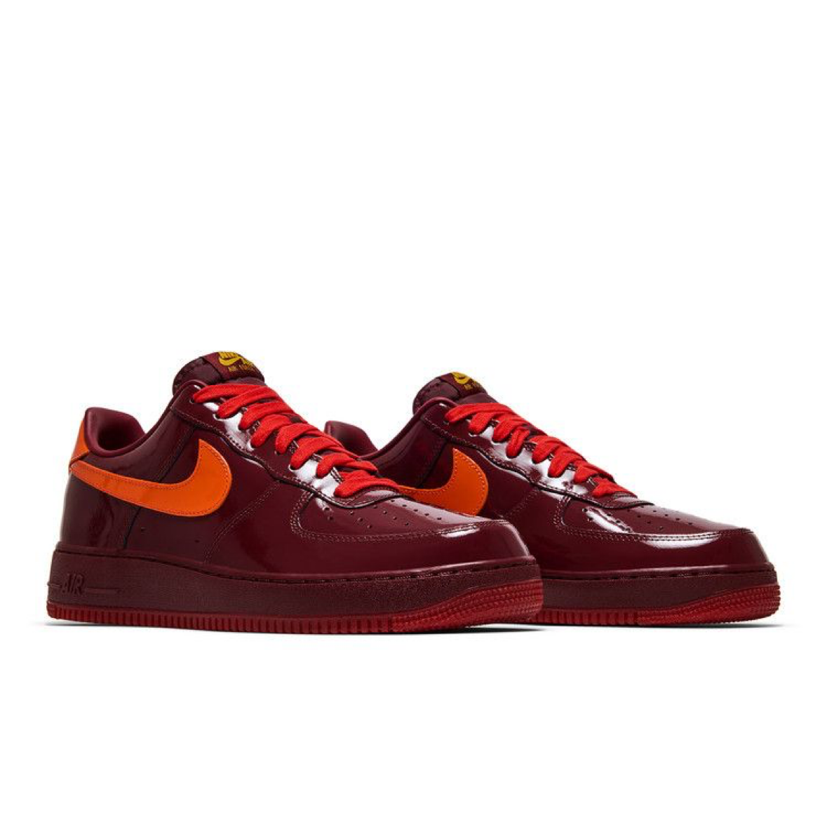 Nike Air Force 1 Low Patent Leather Dark Team Red Safety Orange