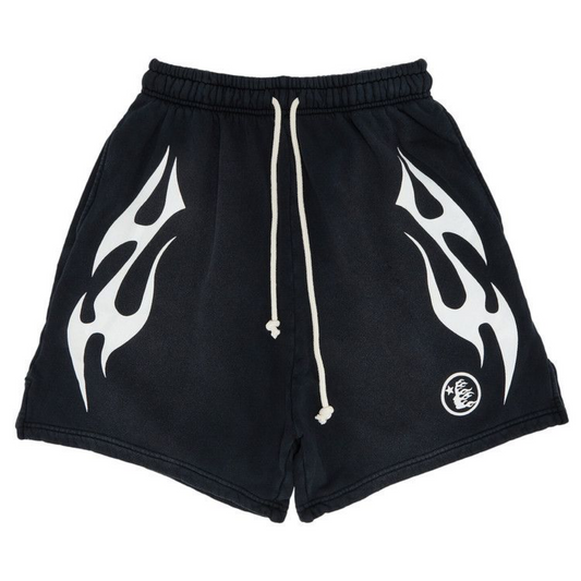 Hellstar Flame Shorts Black/White