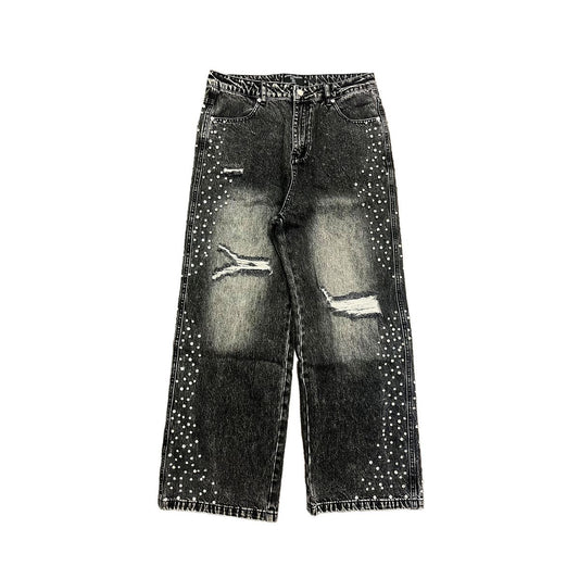 Mixed Emotion Grey Stone Baggy Jeans