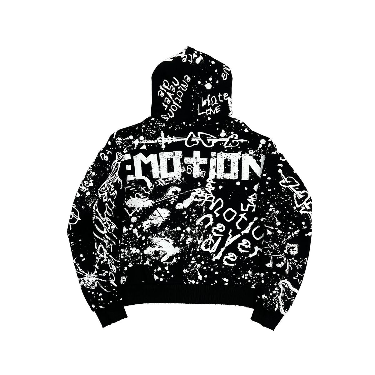 Mixed Emotion Black Graffiti Hoodie
