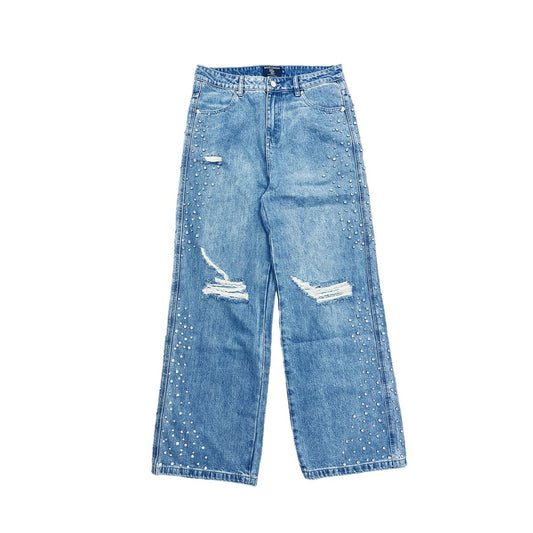 Mixed Emotion Blue Stone Baggy Jeans