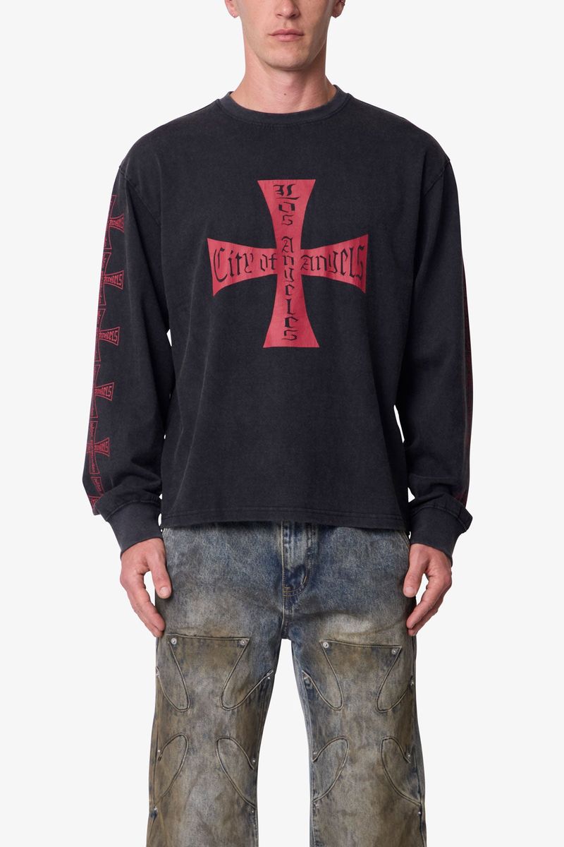 MNML Washed LA L/S Tee Black