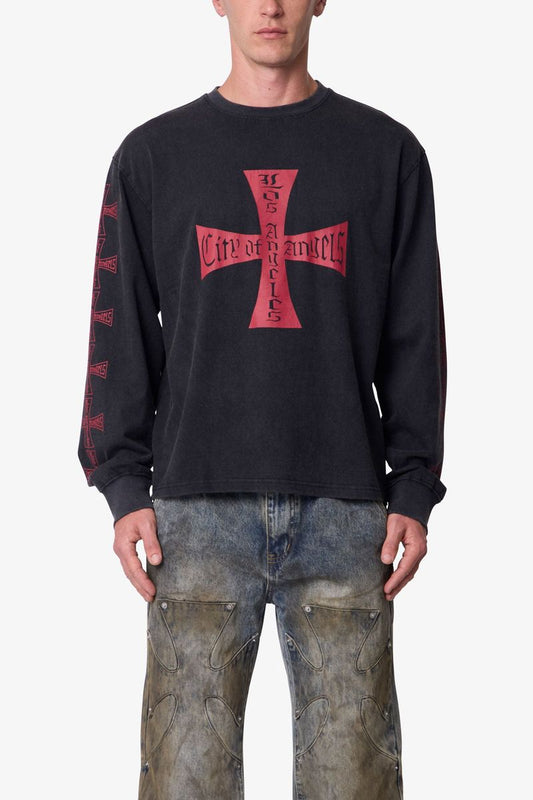 MNML Washed LA L/S Tee Black