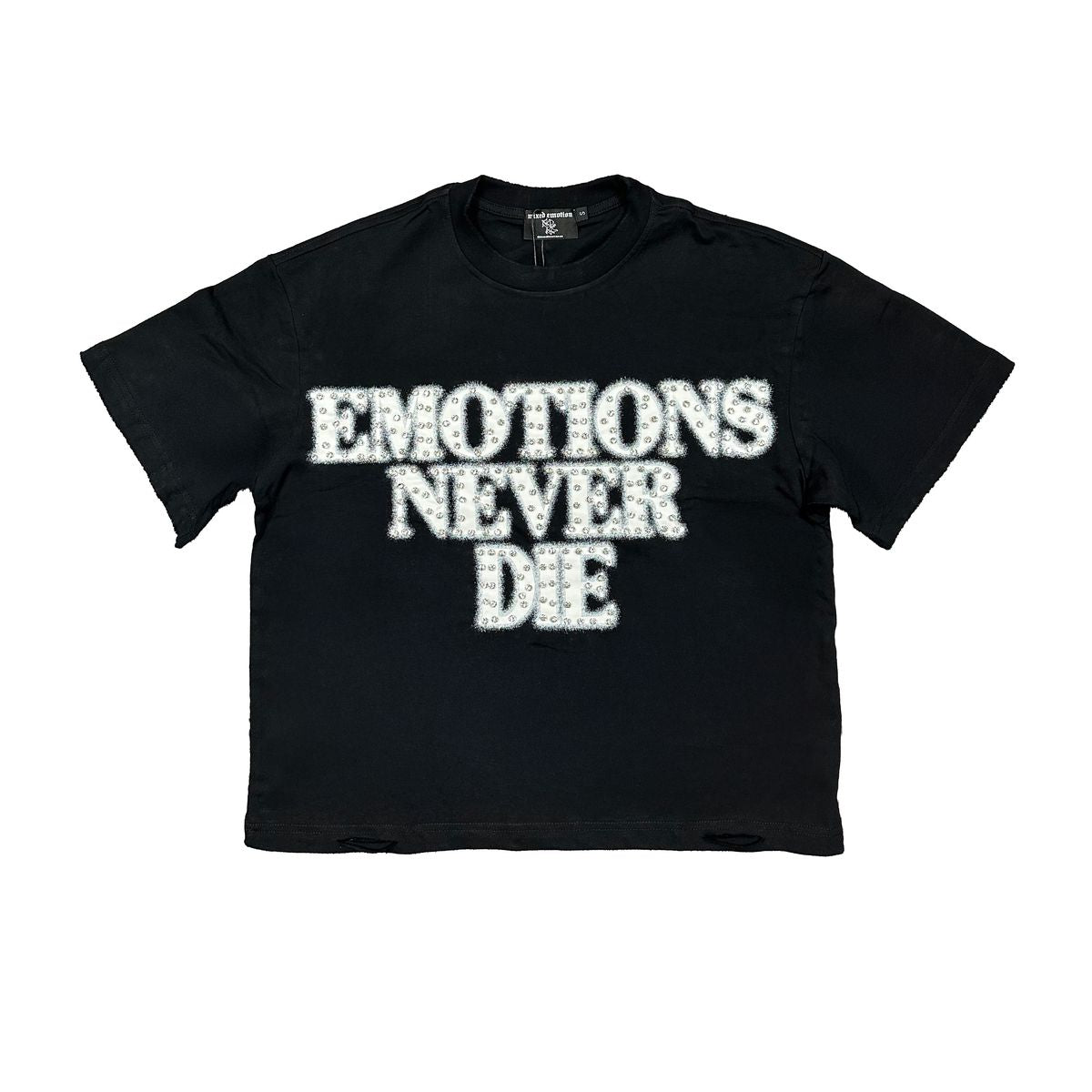 Mixed Emotion Black End Rhinestone Tee