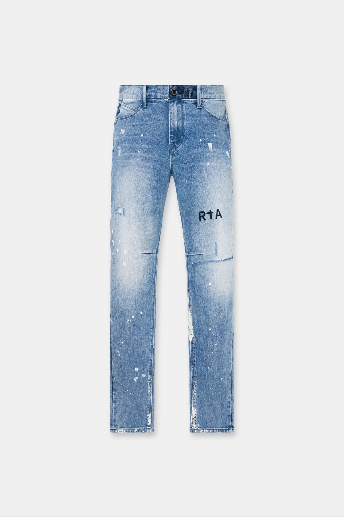 RTA Clayton Jean Distressed White Paint/Blue