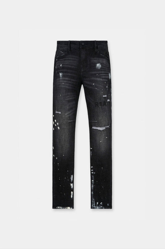 RTA Clayton Distressed Charcoal Paint Jean Black