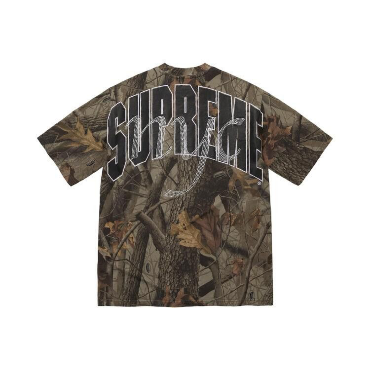 Supreme Rhinestone Script S/S Top Realtree Camo