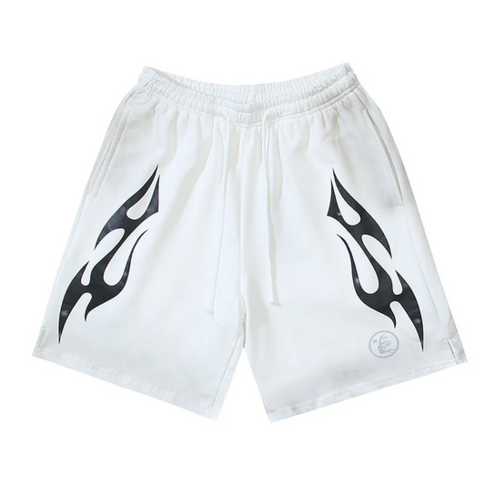 Hellstar Flame Shorts White/Black