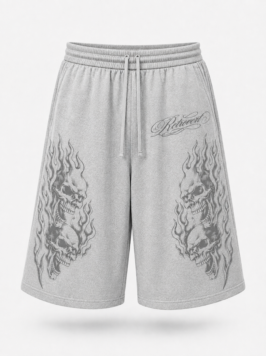 Retrovert Flame Grey Sweatshorts