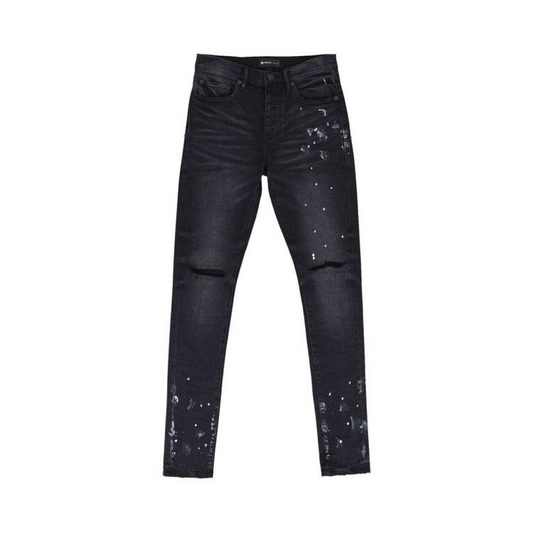 Purple Brand Jean Black Resin Knee Slit