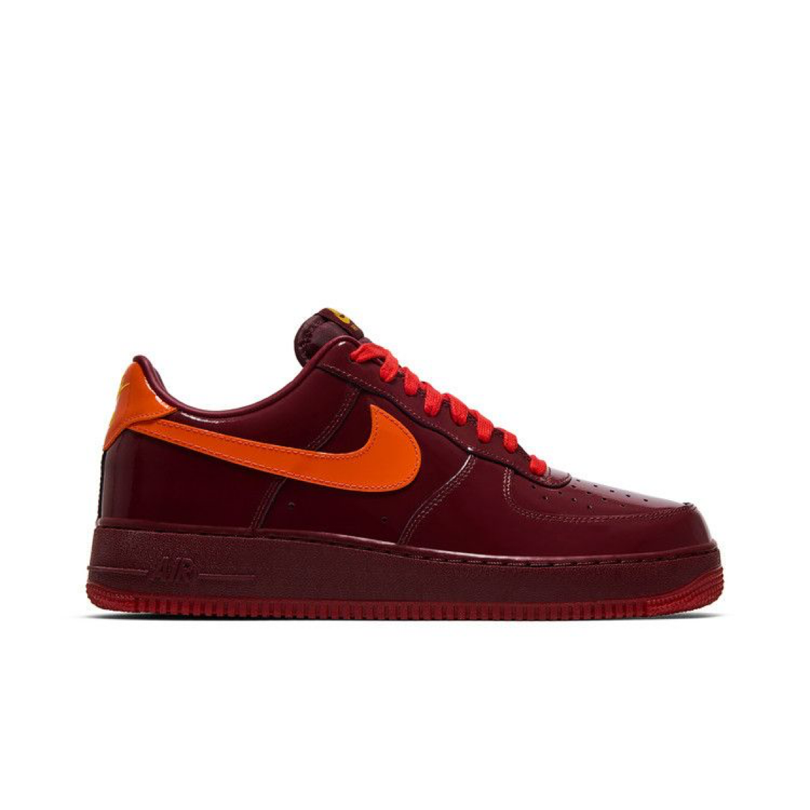 Nike Air Force 1 Low Patent Leather Dark Team Red Safety Orange