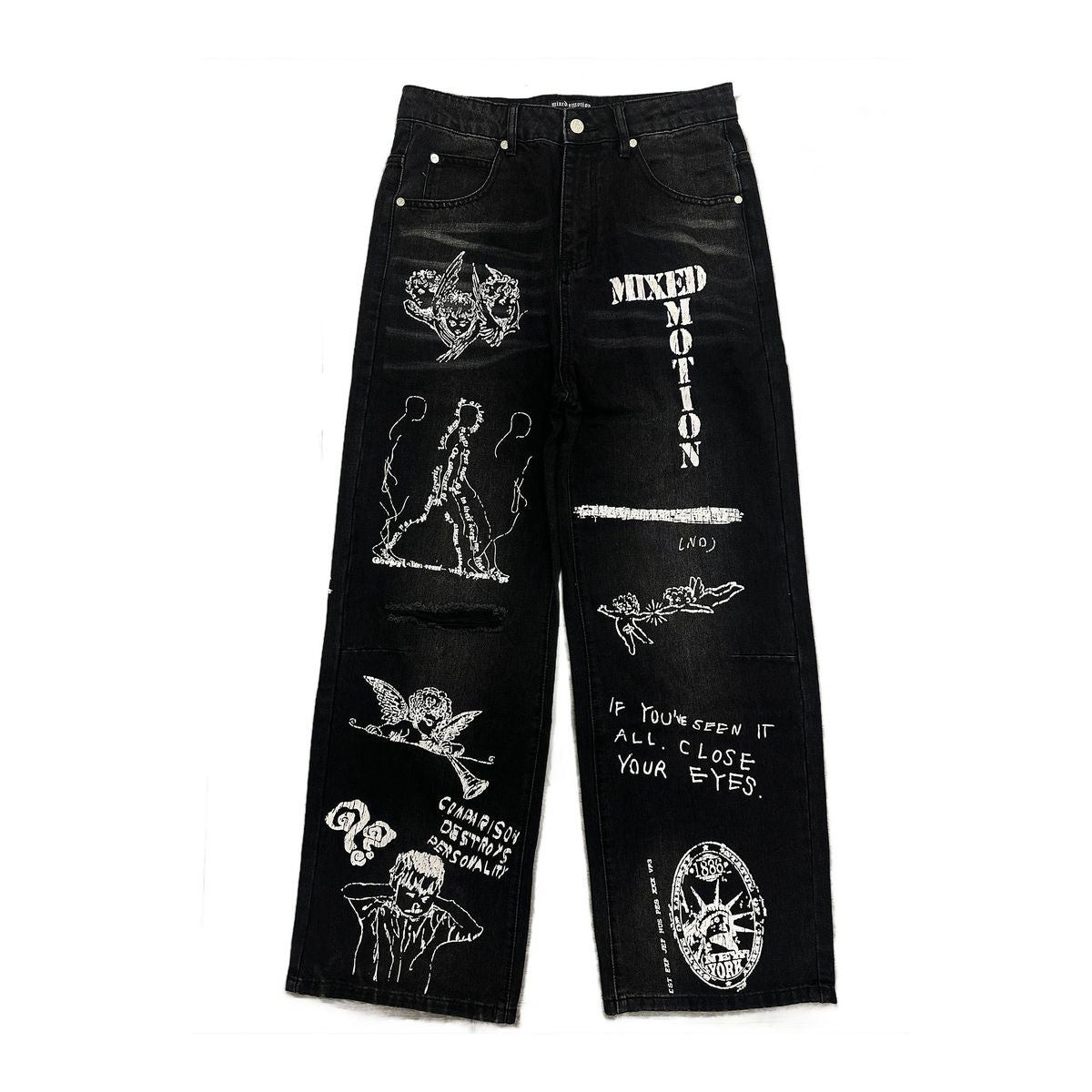 Mixed Emotion Black Canvas Denim