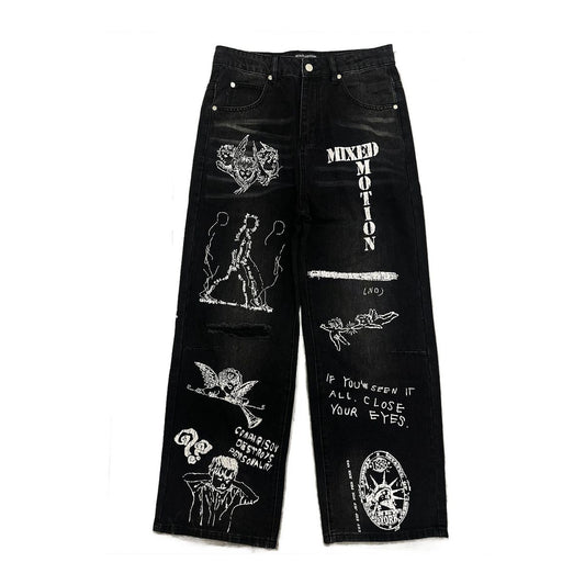 Mixed Emotion Black Canvas Denim