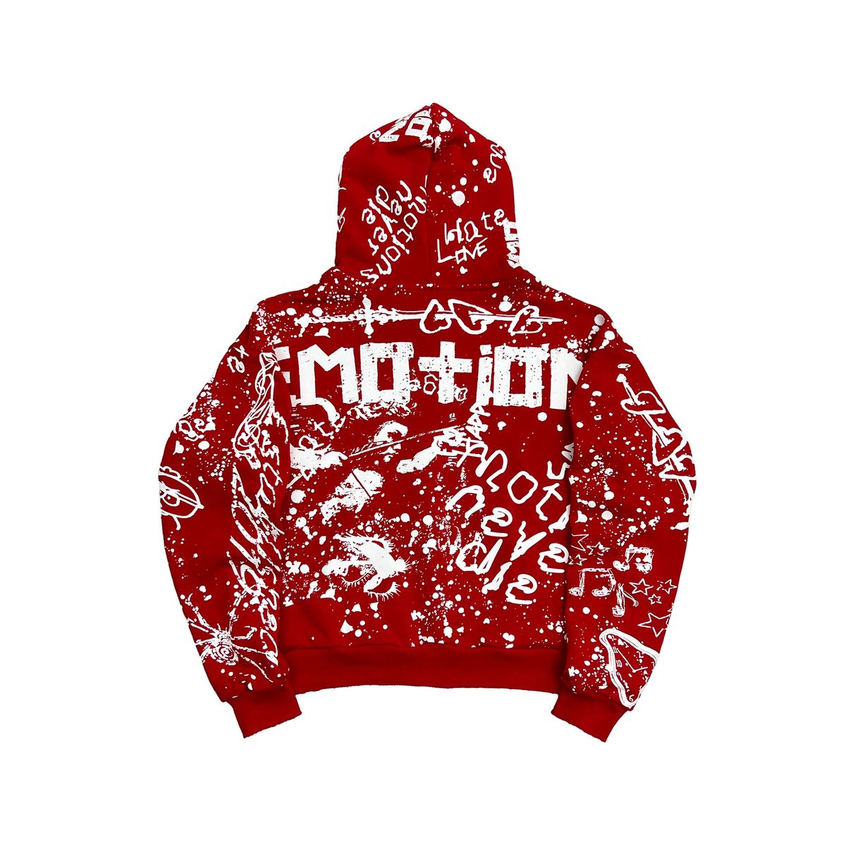 Mixed Emotion Red Graffiti Hoodie