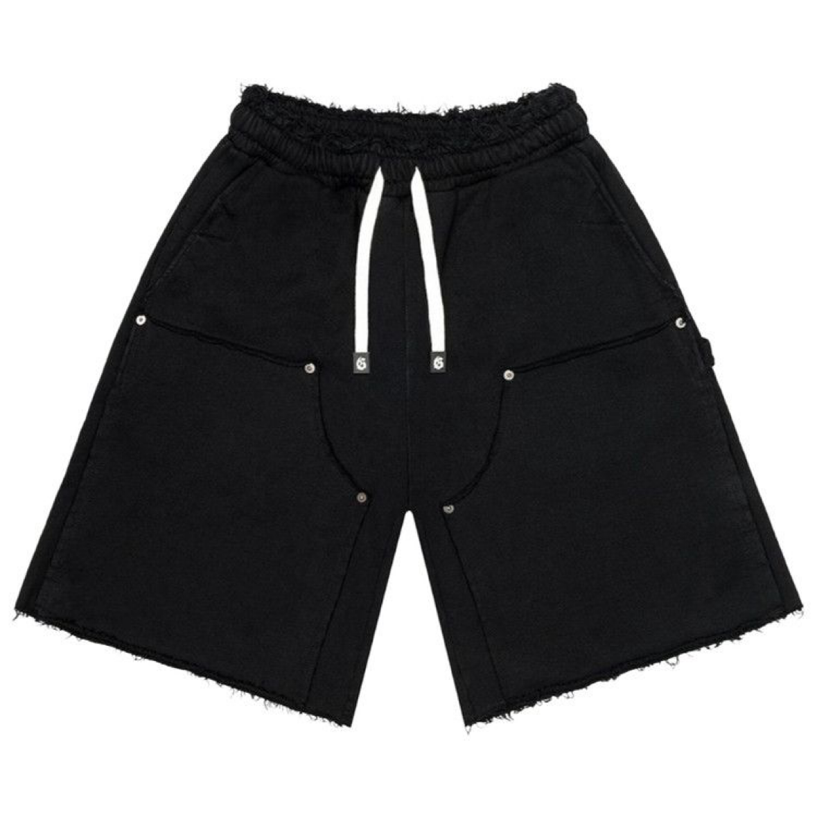 Godspeed Carpenter Distressed Shorts Flat Black