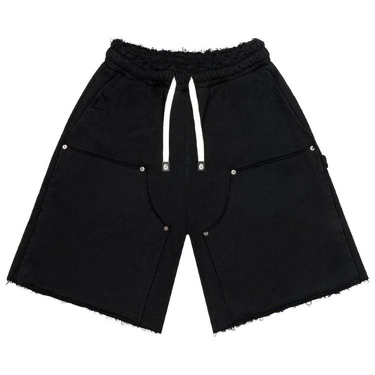 Godspeed Carpenter Distressed Shorts Flat Black
