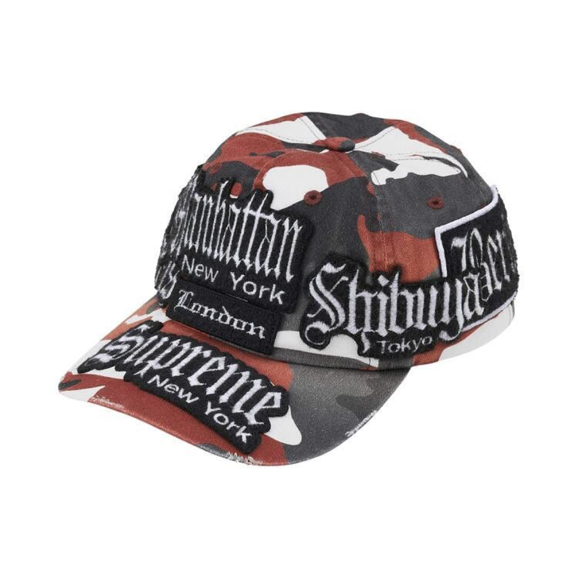 Supreme City Patches 6-Panel Hat Red Camo