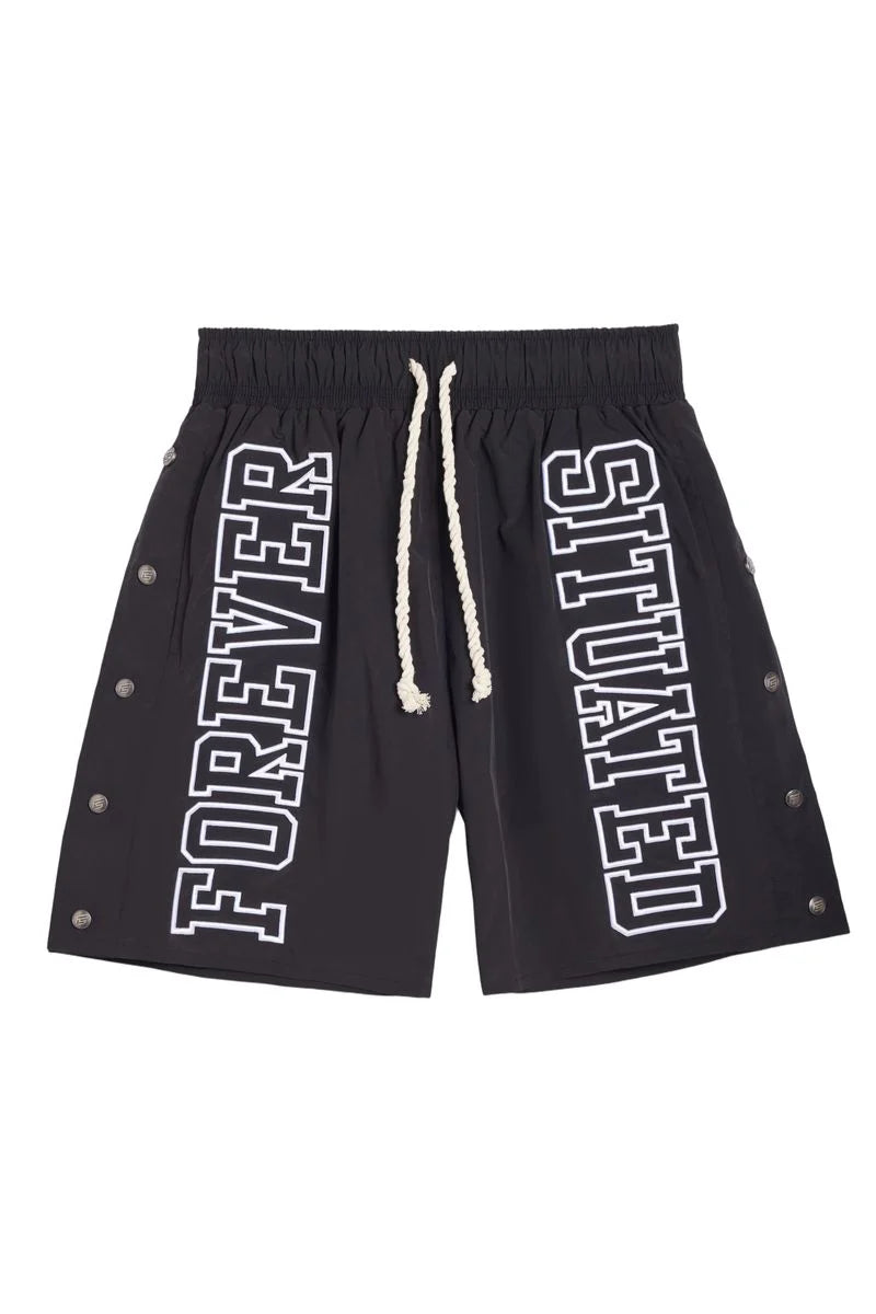 Forever Situated Nylon Shorts Black