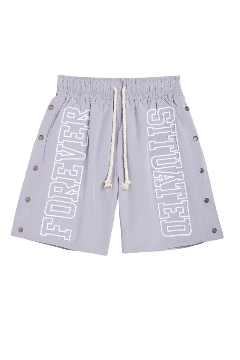 Forever Situated Nylon Shorts Grey