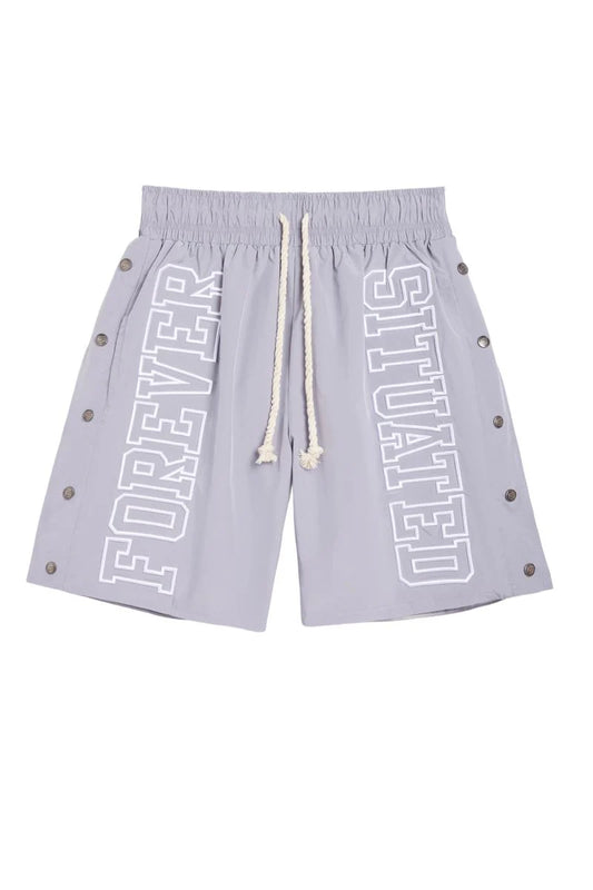 Forever Situated Nylon Shorts Grey
