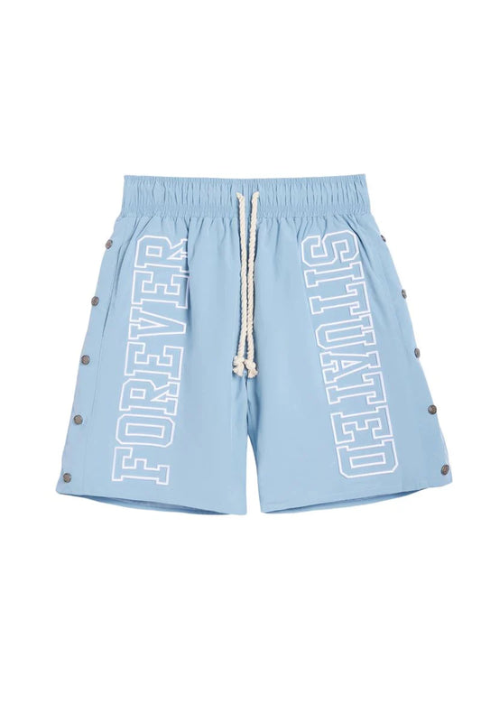 Forever Situated Nylon Shorts Light Blue