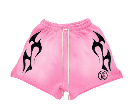 Hellstar Flame Shorts Pink