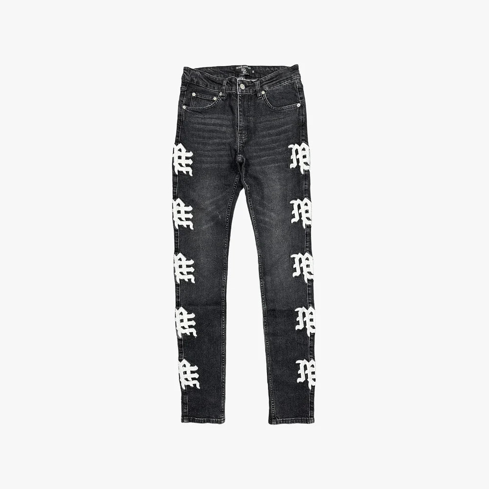 Mixed Emotion Monogram Denim Black Wash