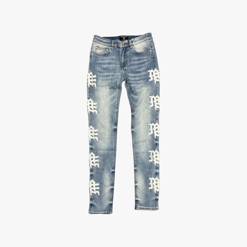 Mixed Emotion Monogram Denim Blue Wash