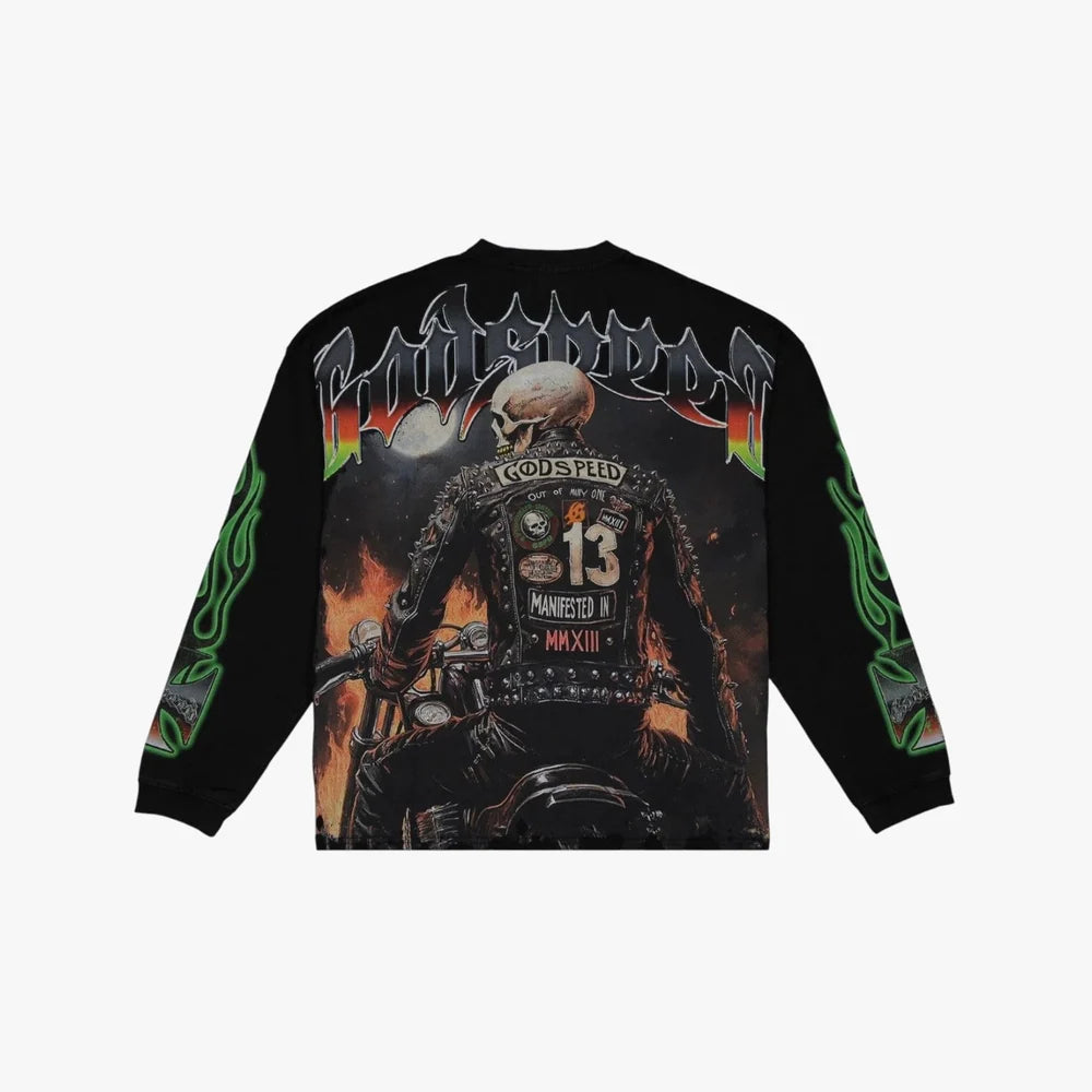Godspeed Biker Nation L/S T-shirt Black Wash