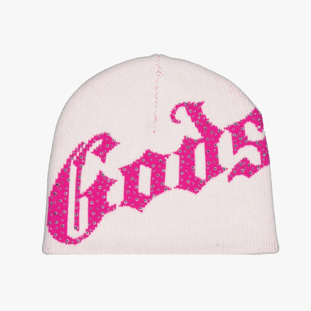 Godspeed OG Logo Studded Beanie Pink/White